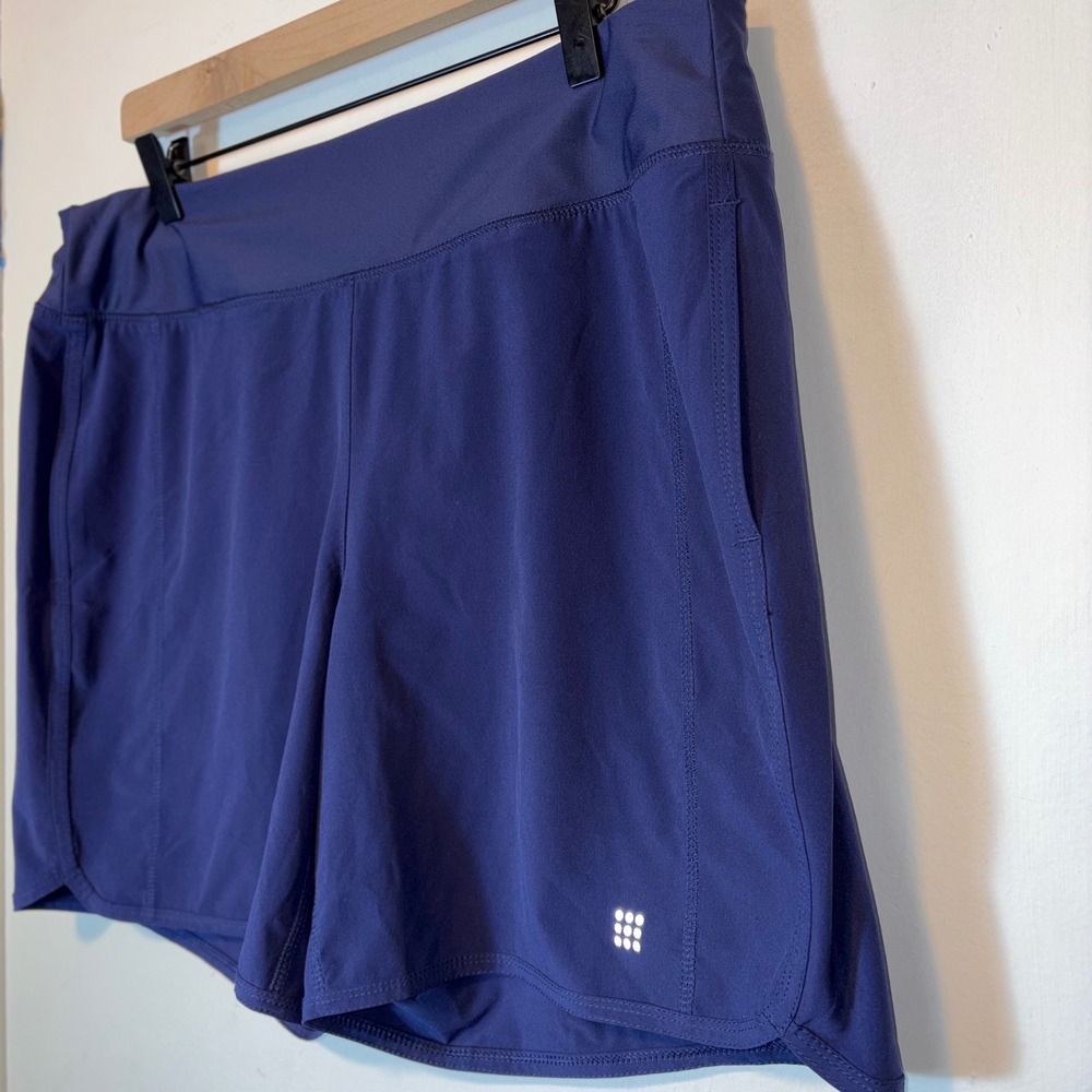 Title Nine Original Anti Run 7" Nimblene Shorts XL Blue Stretch Athletic Hiking - Picture 3 of 9